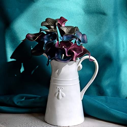 FiveSeasonStuff 15 Stems Real Touch Calla Lilies Artificial Flower Bouquet, Perfect Wedding, Bridal, Party, Home Office Décor DIY (Stargazer (15 Stems))