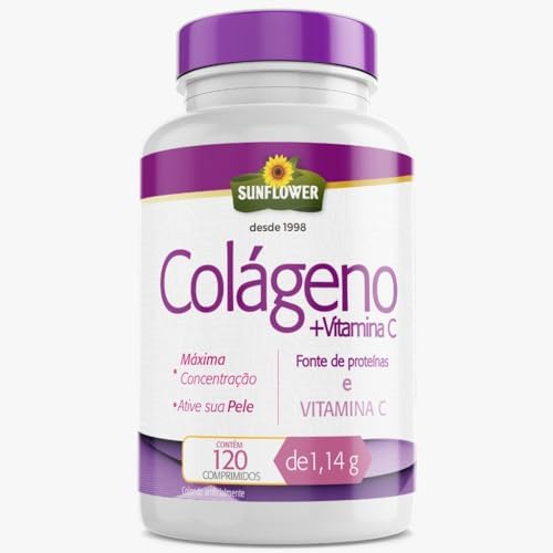 Colágeno Hidrolisado com Vitamina C 120 Comprimidos - Sunflower