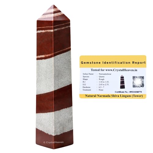 Image of Certified Shiva Lingam Narmada Stone Crystal Tower Obelisk Point for Chakra, Healing and Balancing - AAA Grade Original Certified Gemstone Agate for Reiki Meditation Yoga Spiritual (2-3 Inches)