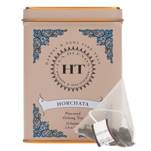 Image of Harney & Sons HT Horchata Oolong Tea, 20 Sachets in Tin | Oolong tea with cinnamon, vanilla and creamy horchata-inspired flavor. Contains caffeine.