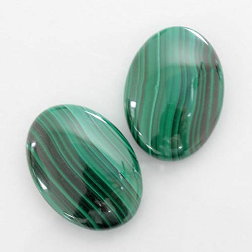 25X18mm Oval Genuine Malachite Calibrated Cabochon 1 Piece Lot Flat Back DIY Jewelry Making
