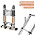 Telescoping Ladder A Frame,Telescopic Ladder for Home, Roof, RV?12.5 Ft Aluminum Extension Ladder with Balance Bar,Wheels and 2 Triangle Stabilizers?330 lb Capacity (12.5FT-A Frame PRO)