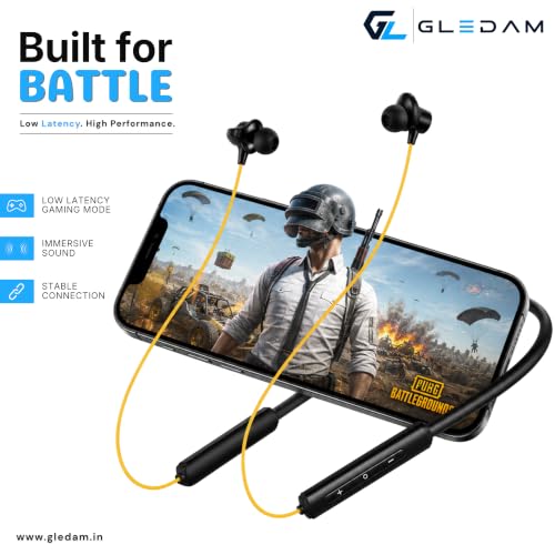 Image of Pro Bluetooth 5.4 Wireless in-Ear Headphones | 60 Hours Playtime | 12.5mm Copper Drivers | Deep Bass | Fast Type-C Charging | Wireless Neckband IPX4 Water Resistant Earphones (Black /Yellow)