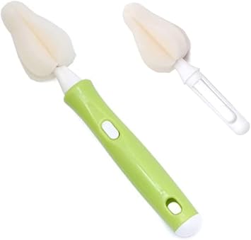 HLLMX 1PCS Baby Bottle Brush The Baby Nipple Brush Cleaning Brush to Replace The Head Sponge Bottle Brush for Washing Green GJ120 GJ120