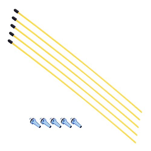 Heyiarbeit RC Antenna Tube Yellow with Blue Mount and Cap for RC Boat 5pcs