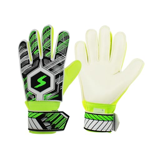 Senston Goalie Goalkeeper Gloves with Finger Spines for Kid Soccer Goalie Gloves Size 7