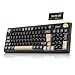 RedThunder K95 Kabellose Mechanische Gaming-Tastatur mit 1,88” Display & Knopf, QWERTZ 96 Tasten, Gasket, BT/USB-C/2,4GHz, Software, Hot-swap, Linear-Pink-Schalter, RGB, PBT-Tastenkappen, 8000mAh.