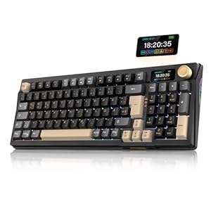RedThunder-K95-Kabellose-Mechanische-Gaming-Tastatur-mit-188-Display-Knopf-QWERTZ-96-Tasten-Gasket-BTUSB-C24GHz-Software-Hot-swap-Linear-Pink-Schalter-RGB-PBT-Tastenkappen-8000mAh - Sparfuchs24.io - Preisvergleich & Top Angebote Online