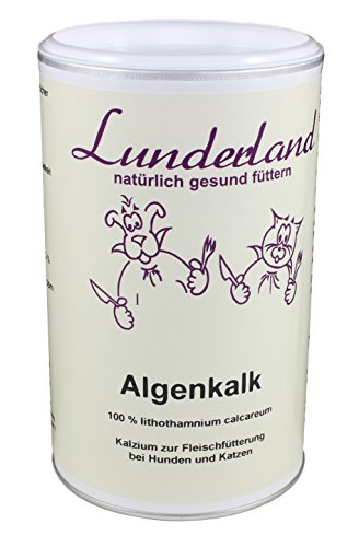 Lunderland Algenkalk | 700 g | Ergänzungsfuttermittel für Hunde und Katzen | Zur Unterstützung der Kalziumversorgung | 100 % Meeresalge Lithothanium Calcareum ohne weitere Zusätze