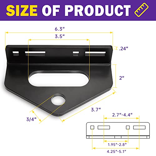 Zero Turn Mower Trailer Tow Hitch, 1/4"(6Mm) Thick Heavy Duty Steel Universal Lawn Trailer Hitch 2"-5.1" Hole Center, Versatile Chain Slot Rugged Steel Trailer Hitch Included Carriage Bolt Hardware #TOP4