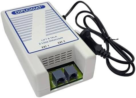 ELOVE Diplomat Lift and Talk 2 Line Intercom System | AC/DC Power Supply | Wired Intercom for Office, Home, Shops, Factory, Hospital | Easy 2-Way Communication