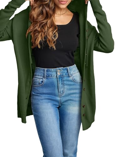 Astylish Open Front Hooded Cardigan Sweaters for Women Knit Long Sleeve Button Down Outwear 2025