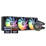 Vetroo V360 Liquid CPU Cooler, 3X 120mm Addressable RGB Pump & PWM Fans, 360mm Radiator 290W TDP AIO Water Cooling w/Controller Hub for Intel LGA 1851/1700/1200 AMD AM5/AM4, for Gaming Console - Black