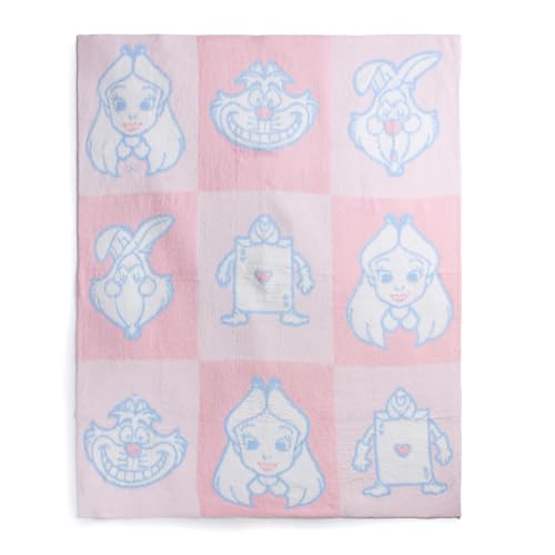 Image of Jay Franco Kids Feather Knit Blanket - 50 inch x 60 inch Inch Soft & Cozy Plush Throw for Bedroom & Couch Decor, Official Licensed Product, Pink - Alice in Wonderland