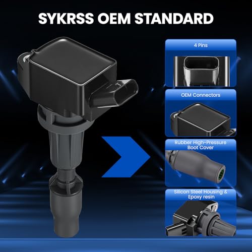 Image of 4 Ignition Coils Pack - Fix Misfires for Hyundai Sonata /Santa Fe /Kona & Kia Optima /Sorento /Sportage /Stinger (2.0L /2.4L L4) - Repl. UF764 /273002GGA0