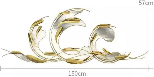 カベノ拵え カベカザリ カベチョーコク キンゾク屏のソウショク普遍化ラインサカナアート-art彫刻術スイミングプール-poolノカベノ装飾ヨクシツリビング-livingルーム 装飾品バリヤーソウショクリ-ris カベアート-art