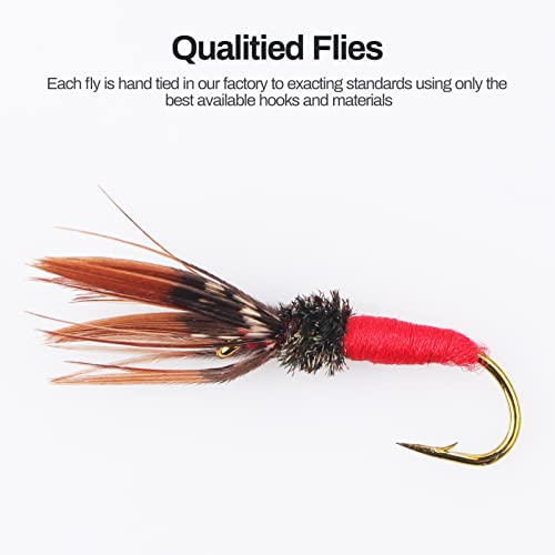 Tenkara Flies 36pcs Assortment Kit Fishing for Trout panfish with Fly Box