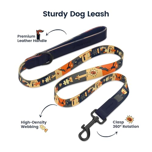 PawView Collar and Lead Set Dog with QR Code Tag Adjustable Ideal for Daily Walks Artistic Dog Lead with Collar Set for Puppy & Adult Dogs XS (Neck: 22-30cm,Width 1.5cm,Lead: 1.5 m) - Image 3