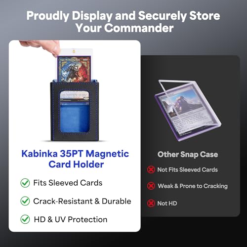 Image of Kabinka Commander Deck Box for MTG with Handle, Multi Deck Case with Large Dice Tray Fits 400+ Double-Sleeved Cards, 5 IN 1 TCG Card Storage Box with Commander Display, 35PT Card Holders (Black Blue)