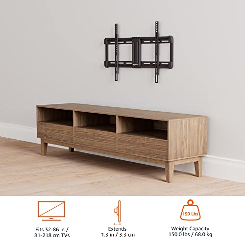 Amazon Basics TV-Wandhalterung mit tiefem Profil, horizontaler Pfosteninstallation, Nivellierung für 32-Zoll- bis 86-Zoll-Fernseher, 81.2 - 218 cm, Schwarz – Bild 6
