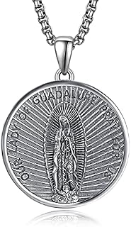 ADMETUS 925 Sterling Silver Amulet Necklace | Protection Necklace Patron Saints Jewellery for Men with 2.5mm 22"+2" Rolo Chain