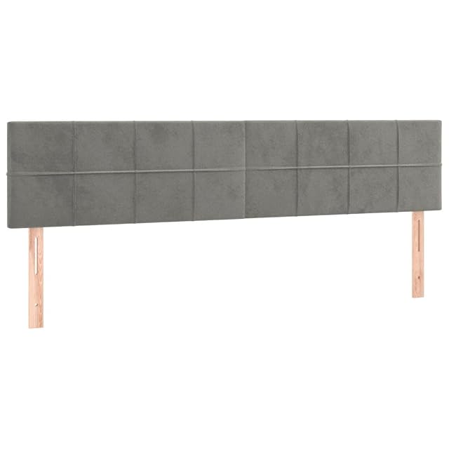 vidaXL Cabeceros Terciopelo Gris Claro 200x5x78/88 cm