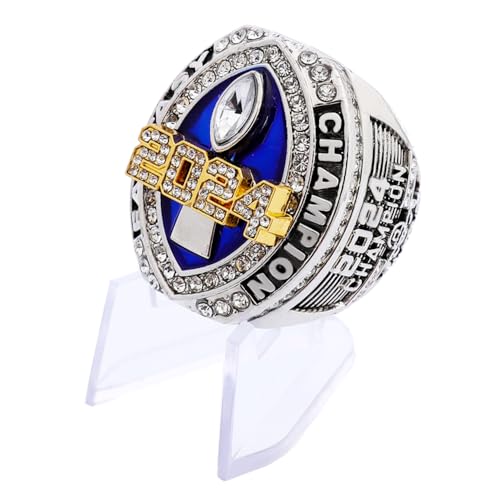guancrown Fantasy Football Championship 2024 Ring Award Prize Sports Winner FFL Champion Ring (Ring with Stand, Size 11)