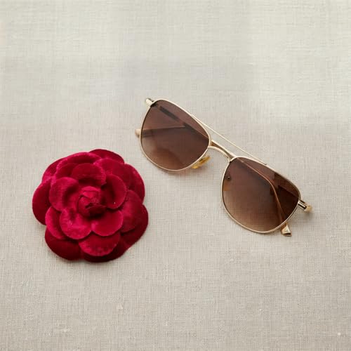Image of Dainity Camellia Flower Brooch Pin for Women - Elegant Statement Pin for Coat, Scarf, Dress, Hat, Bag - Stylish Chic Accessory Gift for Her