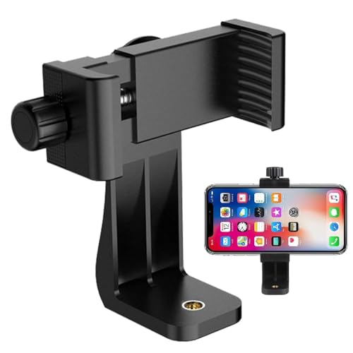 Phone Tripod Mount,Adjustable Phone Clamp Clip Holder, EVONEA Camera Phone Mount, Bracket Adapter, Clip Compatible with iPhone Samsung Galaxy and All Phones, for Selfie Stick for 4.3-6.5 inch