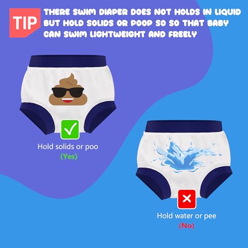 Image of BIG ELEPHANT Baby Swim Diapers 3-Pack, Reusable Swimming Diapers