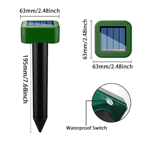 Solar Maulwurfschreck, Maulwurf vertreiber,Um wühlmäuse zu vertreiben 4 Stück,Ultraschall Maulwurfschreck für Vertreiben Wühlmäuse,Maulwürfe
