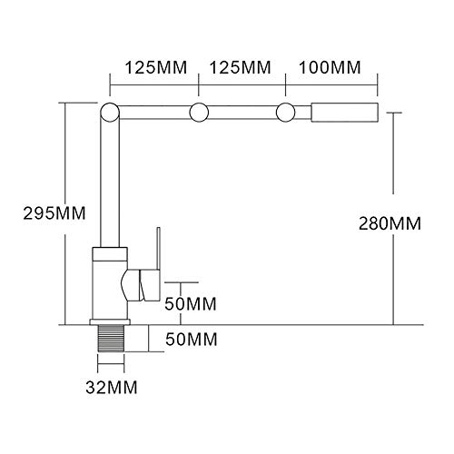Robinet de cuisine pliant et extensible avec bec pivotant - 4