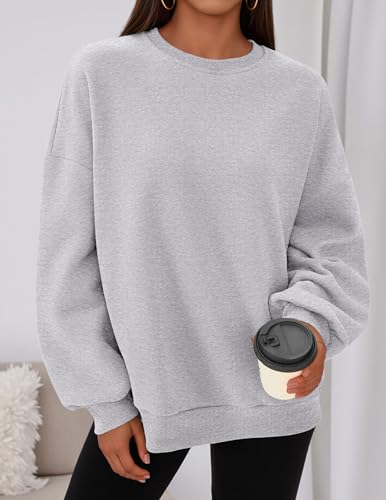 PRETTYGARDEN Sweatshirt for Women Oversized Crewneck Long Sleeve Pullover Fleece Top 2025 Fall Winter Fashion Outfits Clothes