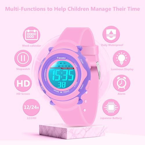 Image of Kids Digital Watch for Girls Boys,Children's Waterproof Colorful Light UP Outdoor Sport Watch with Stopwatch Alarm-Kids Gifts for Girls Boys