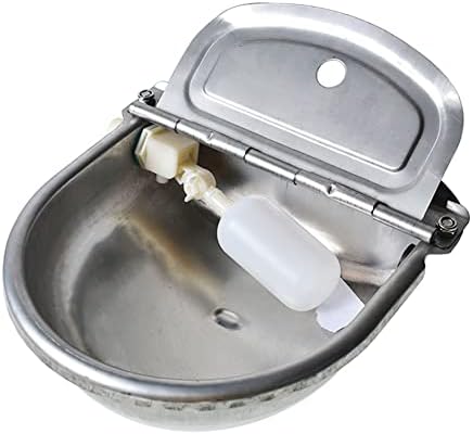 NATGAI Automatic Stainless Steel Water Bowl With Float Valve, 3L Capacity, For Horses, Cattle, Goats, Dogs