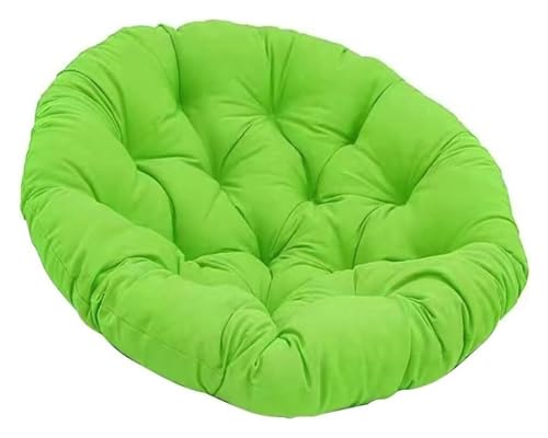 FAFAKO Cojín redondo para silla de Papasán, cojín para silla de hamaca, cojín para silla de huevo, relleno de algodón PP, impermeable, suave cojín para silla (verde, 50 x 50 cm)