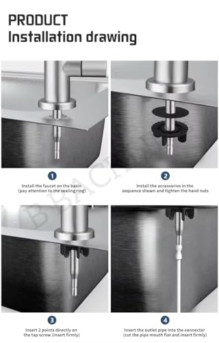 Image of B Backline RO Water purifiersFaucet 304 Stainless Steel Kitchen Sink Faucet Tap 360 Degree Rotatable | Ro Faucet tap for Undersink for All Ro Water purifiers (Brushed Nickel)