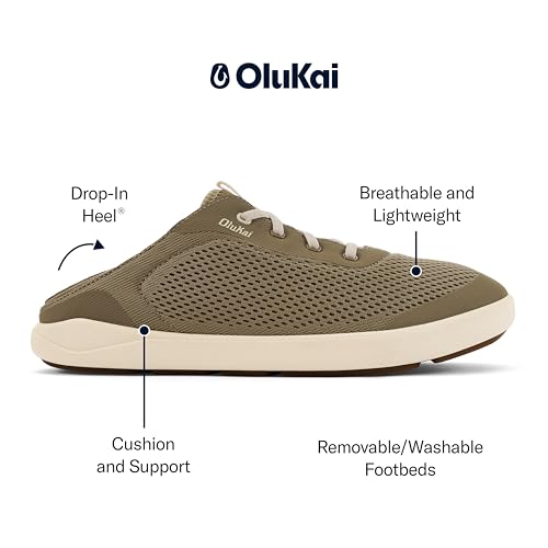Image of OluKai Moku Pae Slip-On Men's Boat Shoes, Breathable Mesh Deck Shoes, Lightweight Water-Friendly Beach Sneakers for All-Day Comfort
