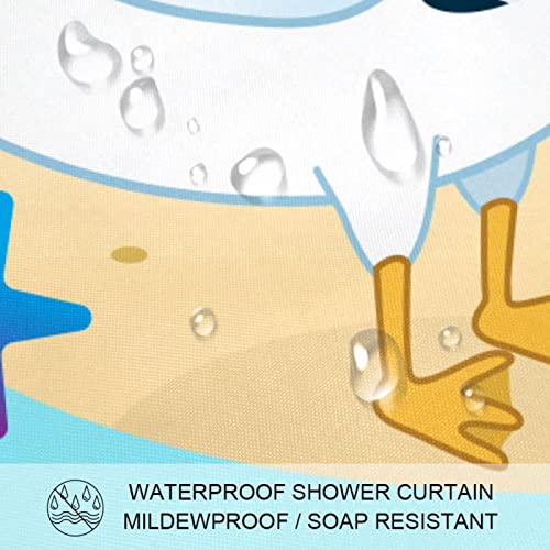 Rideau de douche imperméable mouette coloré 183x183 cm pour baignoire - 4