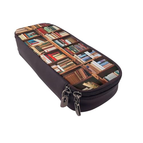 LRHCNZDCP Trousse à crayons imprimée en cuir pour l'école, le bureau, l'université, pour adultes, garçons et filles, Noir , Taille unique, Cartable