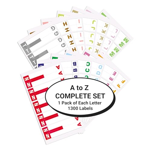 Alphabet Labels for File Folders, A to Z Complete Set, NO File Box and Indexes, Doctor Stuff, 100 Stickers of Each Letter, 1300 Labels, Compatible with Smead SNCC Series, Medical Chart Labels