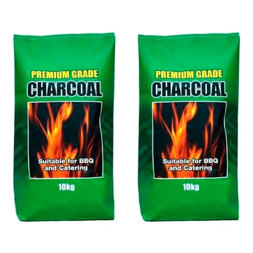 Log Barn Restaurant Grade Lumpwood Charcoal (2 x 10Kg Bags). Lump Wood Charcoal for BBQs & Catering. Long-Burning Large Charcoal Briquettes for Cooking - Genuine Log Barn Barbecue Charcoal