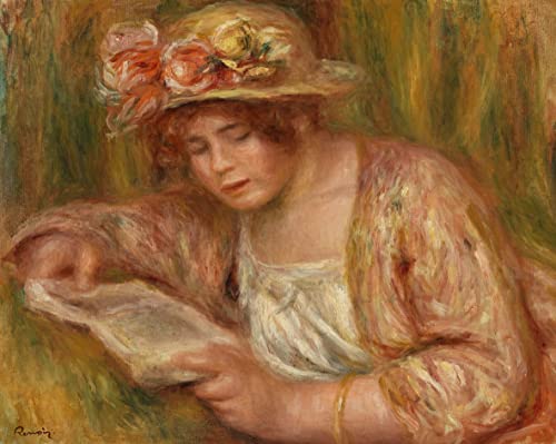 Cuadro de Renoir Andrée leyendo, lienzo decorativo de 60x90cm para tu rincón de lectura