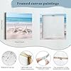 Alptiny 4 Pieces Canvas Wall Art Framed Beach Wall Art Prints, Coastal Starfish Shells Ocean Picture Canvas Artwork for Gifts Bathroom Bedroom Living Room Hallway Decor 30x30cm #4