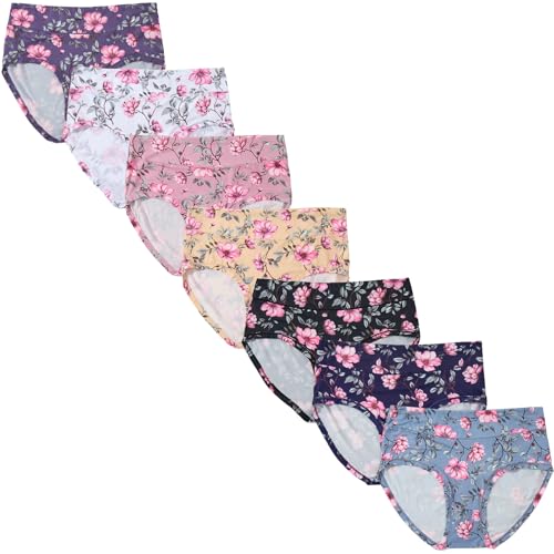 Women's Plus Size Underwear Floral Panties Briefs 7 Pack High Waist Panty Ladies Underwear for Women XL-5XL Undies2
