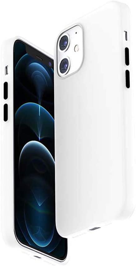 Coque iPhone 12 Mini silicone liquide blanc translucide fine antichoc