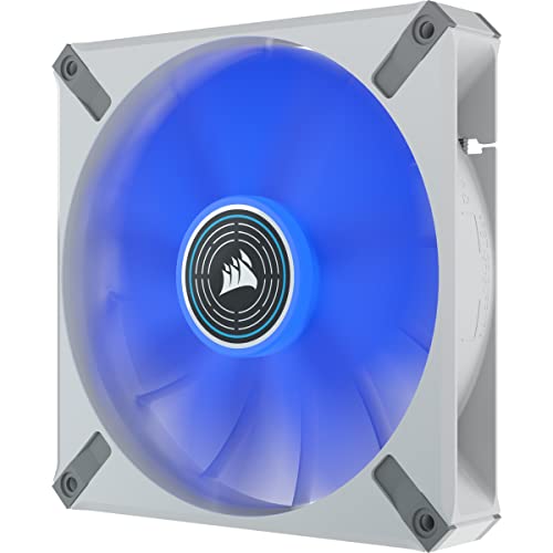 Image of CORSAIR ML140 LED Elite, 140mm Magnetic Levitation Blue LED Fan with AirGuide, Single Pack - White Frame