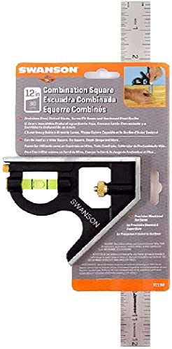 Swanson Tool Co TC132 12-Inch Combo Square with Cast Zinc Body, Stainless Steel Ruler and Brass Bolt - Image 4