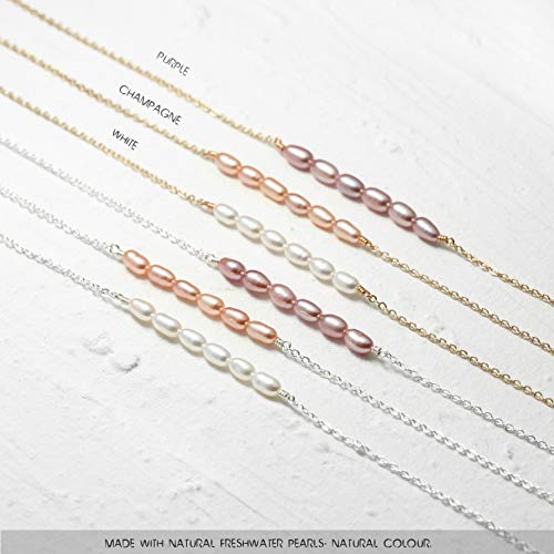 Freshwater Pearl Anklet,Sterling Silver 14K Silver Filled Boho Pearl Dainty Handmade Beaded Cute Tiny Charm Beach Ankle Bracelet Foot Chain Anklet for Women4