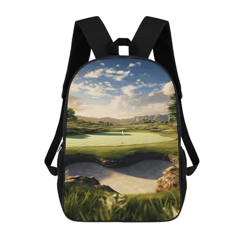 Golf Course Bookbag - Ultra Lightweight Portable Backpack Work Travel Backpack for Men Women Fits 16 Inch Notebook